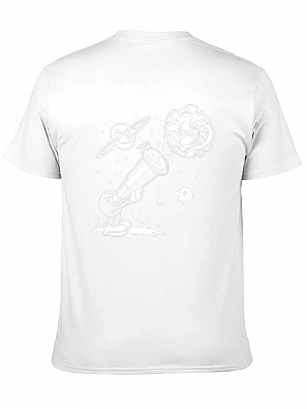 Cartoon Space Tee - Black Graphic T-Shirt