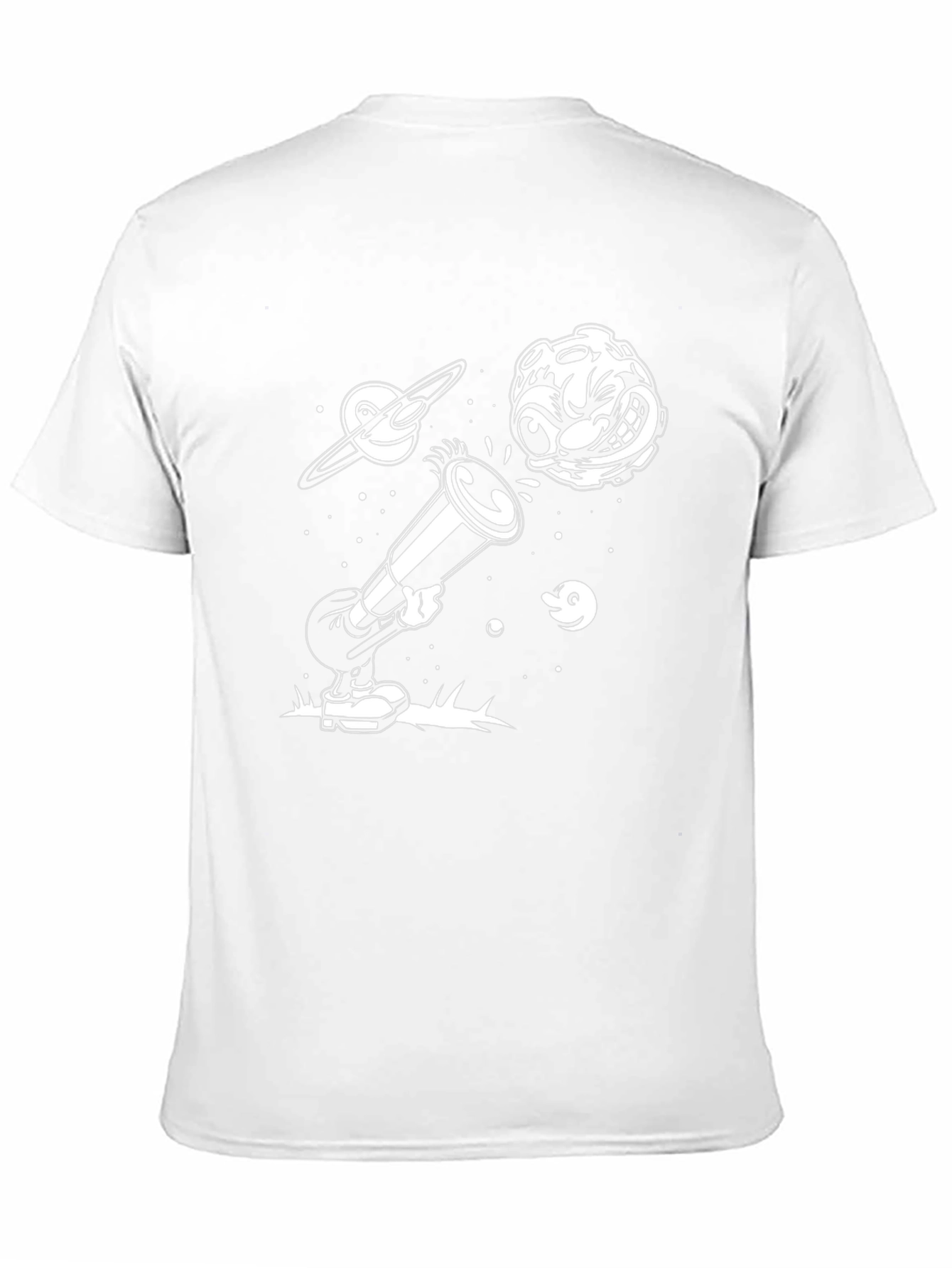 Cartoon Space Tee - Black Graphic T-Shirt