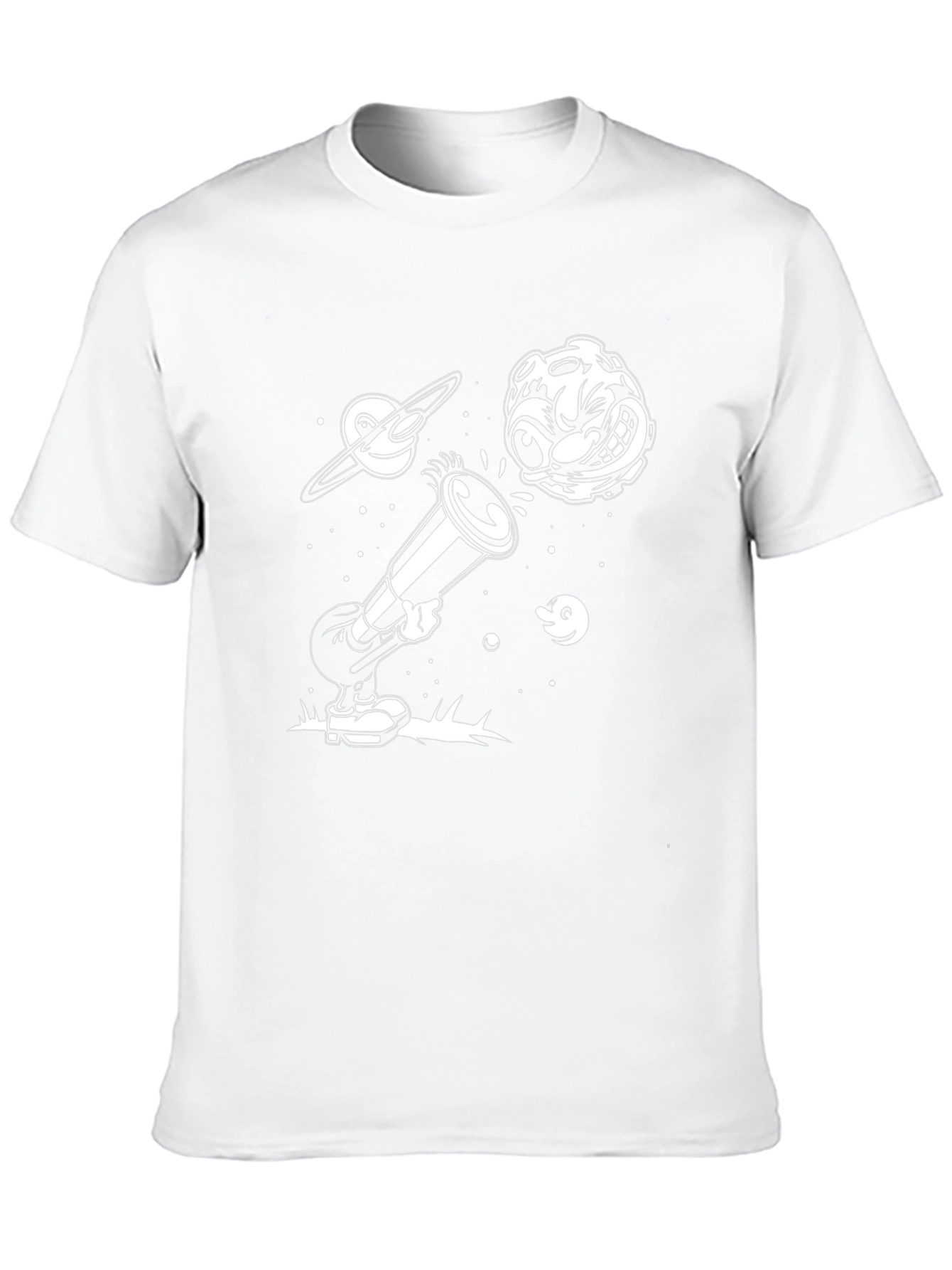 Cartoon Space Tee - Black Graphic T-Shirt