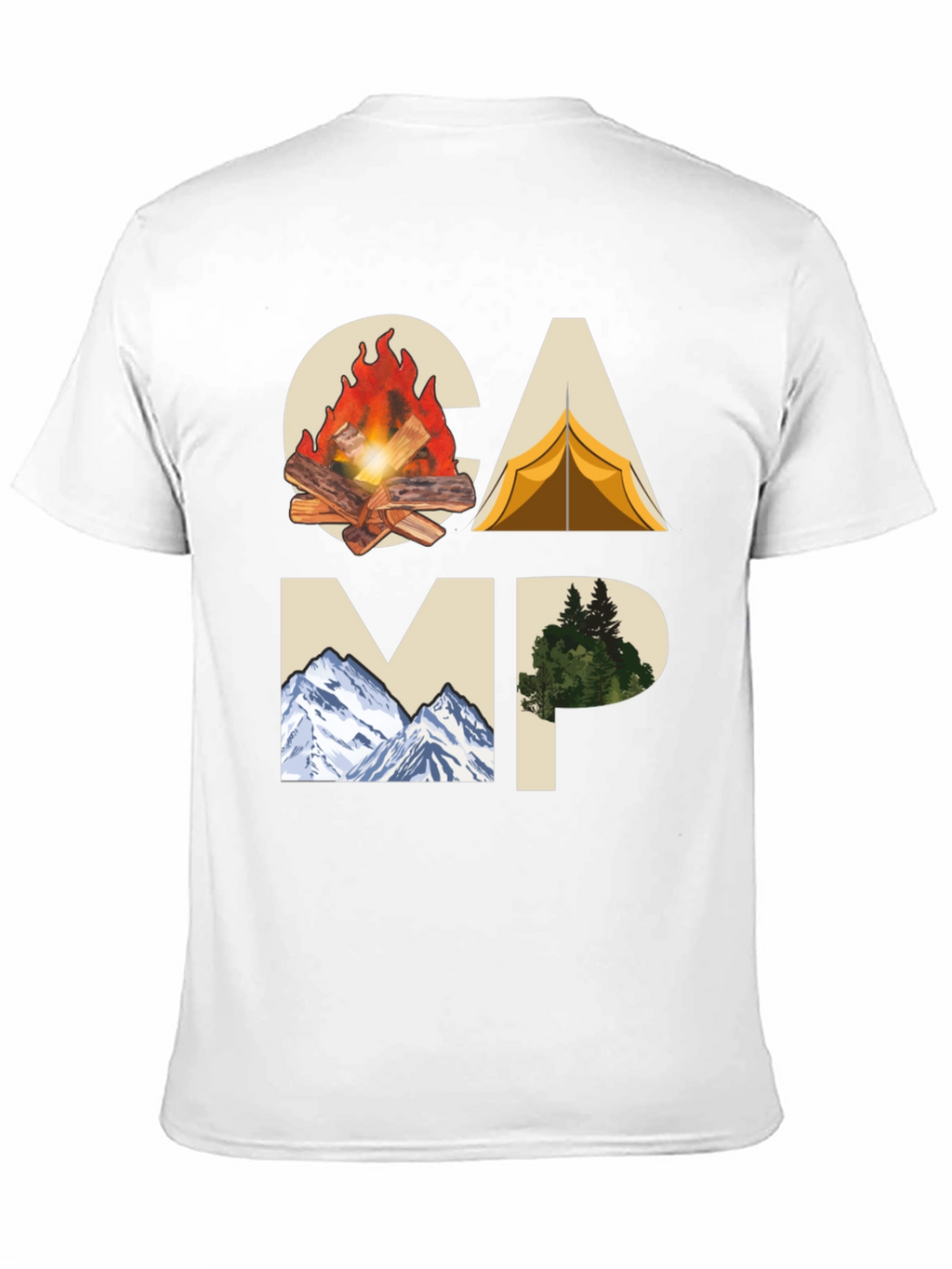 Camping Adventure Graphic Tee - Black Cotton T-Shirt