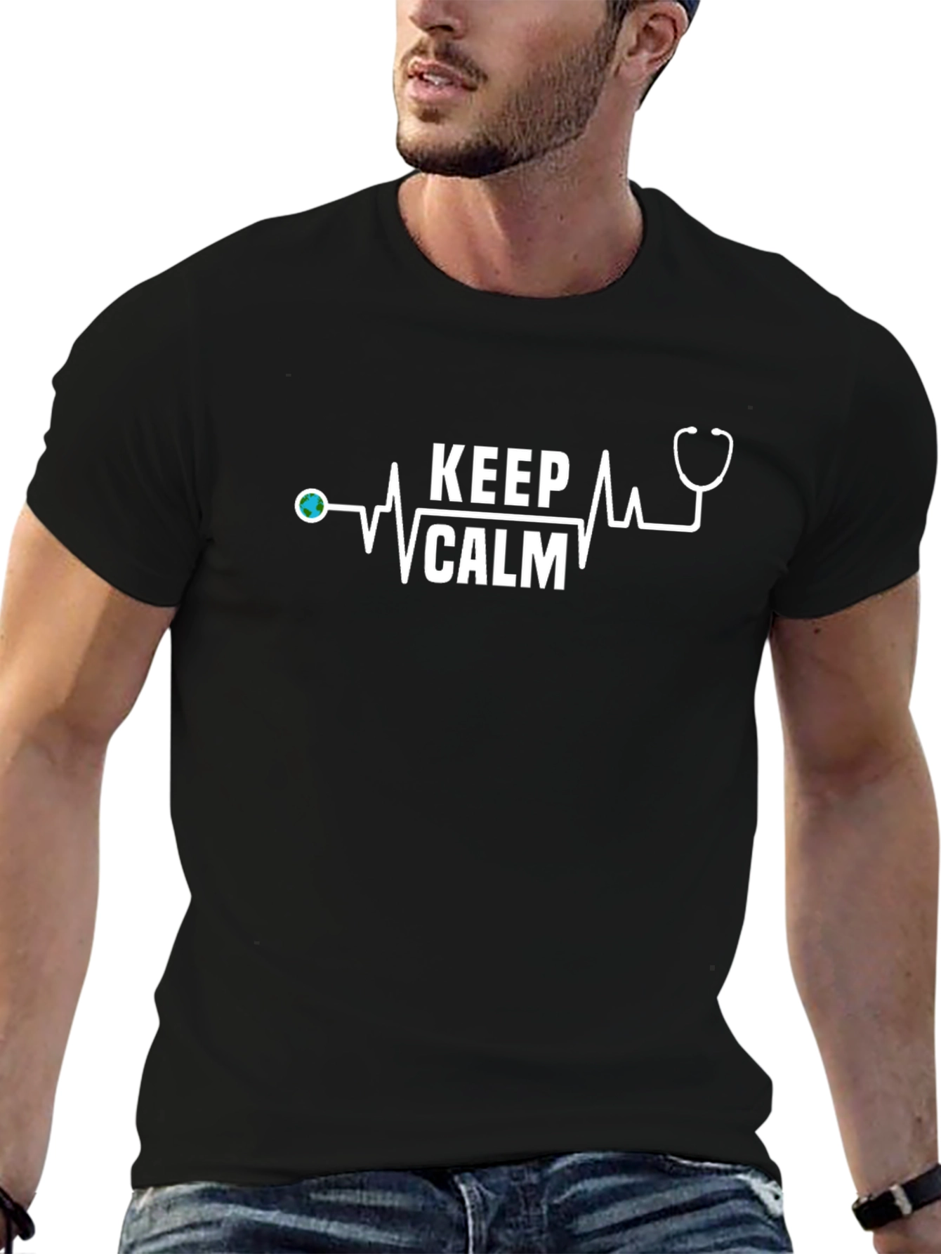 Keep Calm Stethoscope Tee - Medical Professional Gift