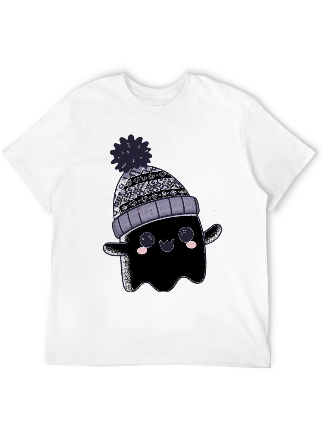 Cute Ghost in Beanie Graphic Tee