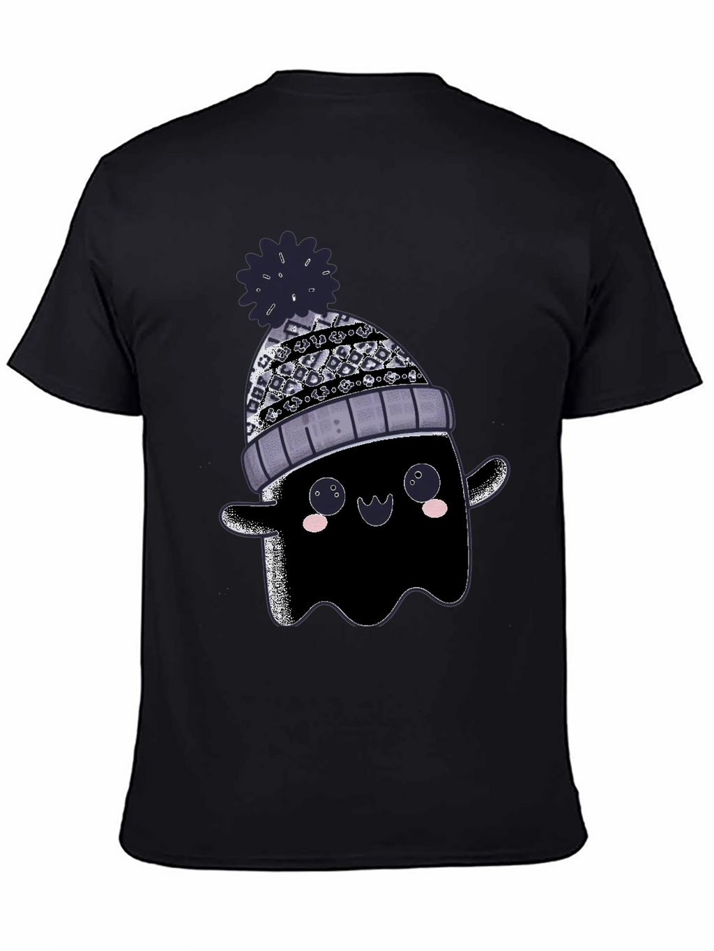 Cute Ghost in Beanie Graphic Tee