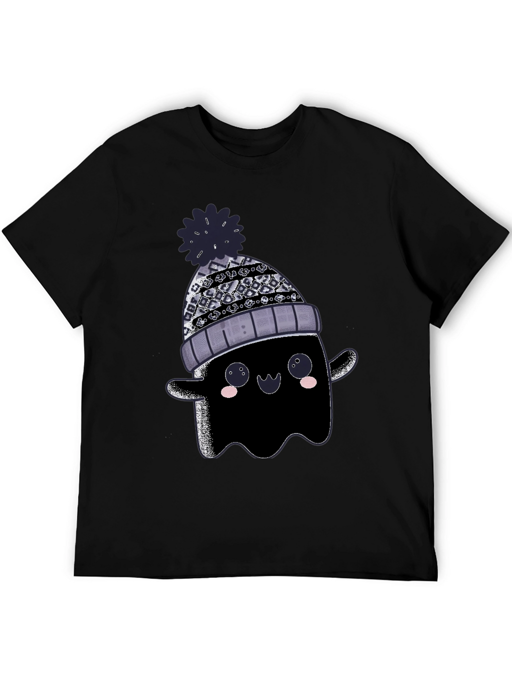 Cute Ghost in Beanie Graphic Tee