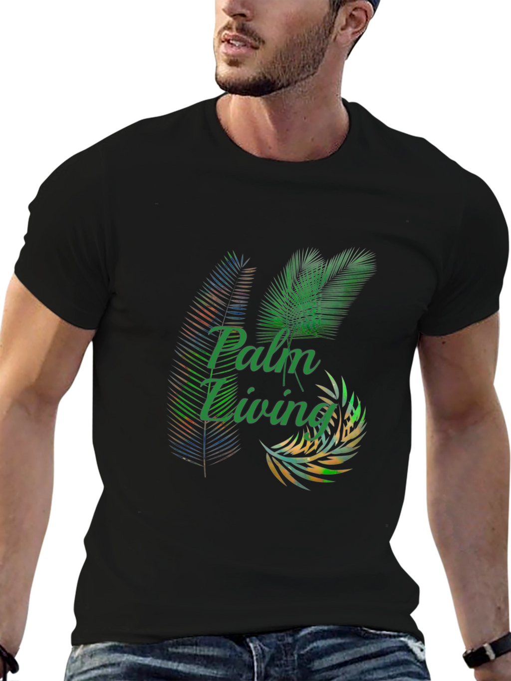 Palm Living Graphic Tee - Tropical Style