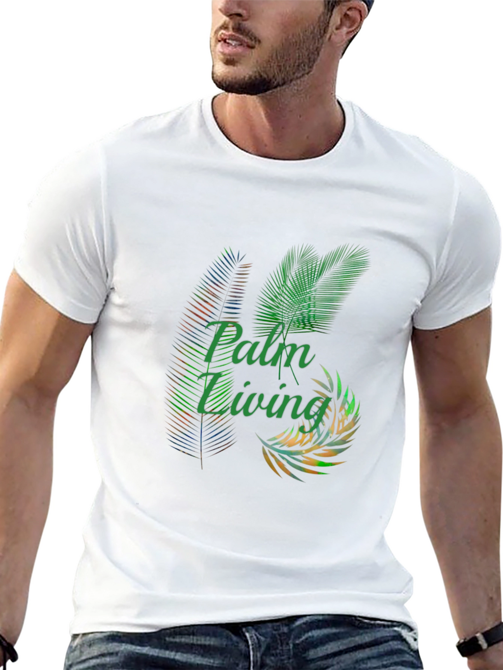Palm Living Graphic Tee - Tropical Style