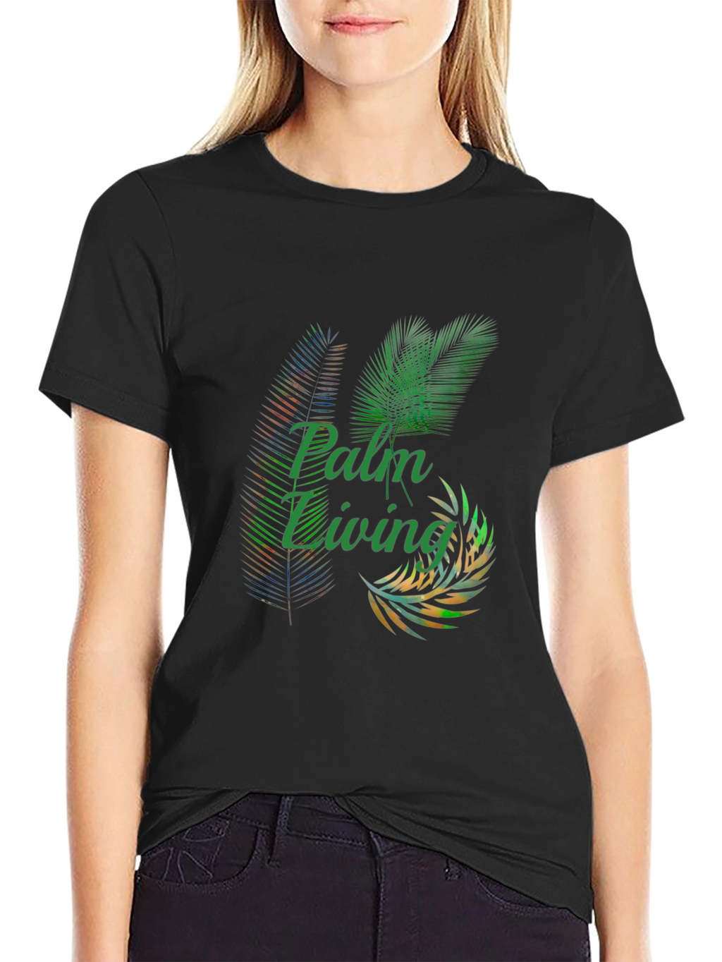 Palm Living Graphic Tee - Tropical Style