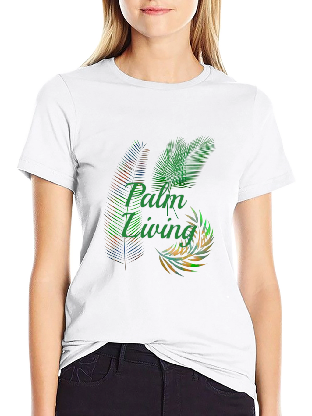 Palm Living Graphic Tee - Tropical Style