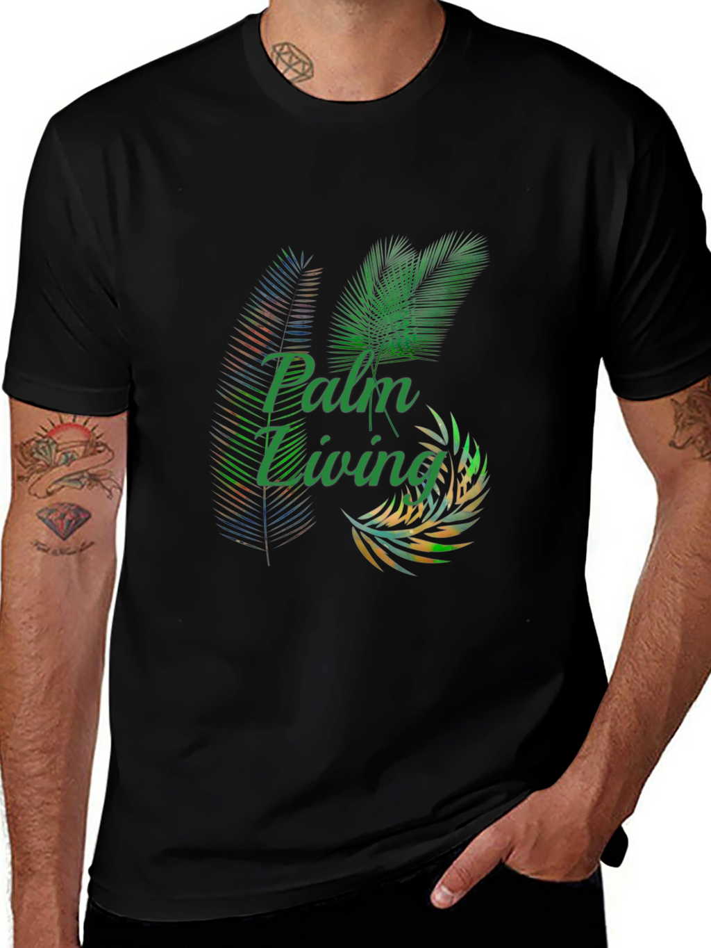 Palm Living Graphic Tee - Tropical Style