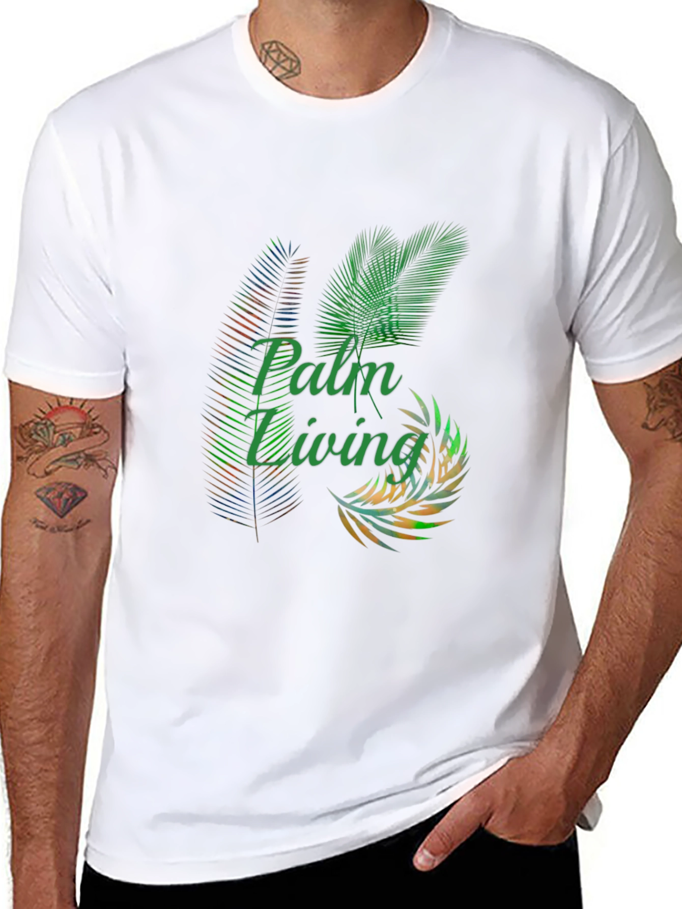 Palm Living Graphic Tee - Tropical Style