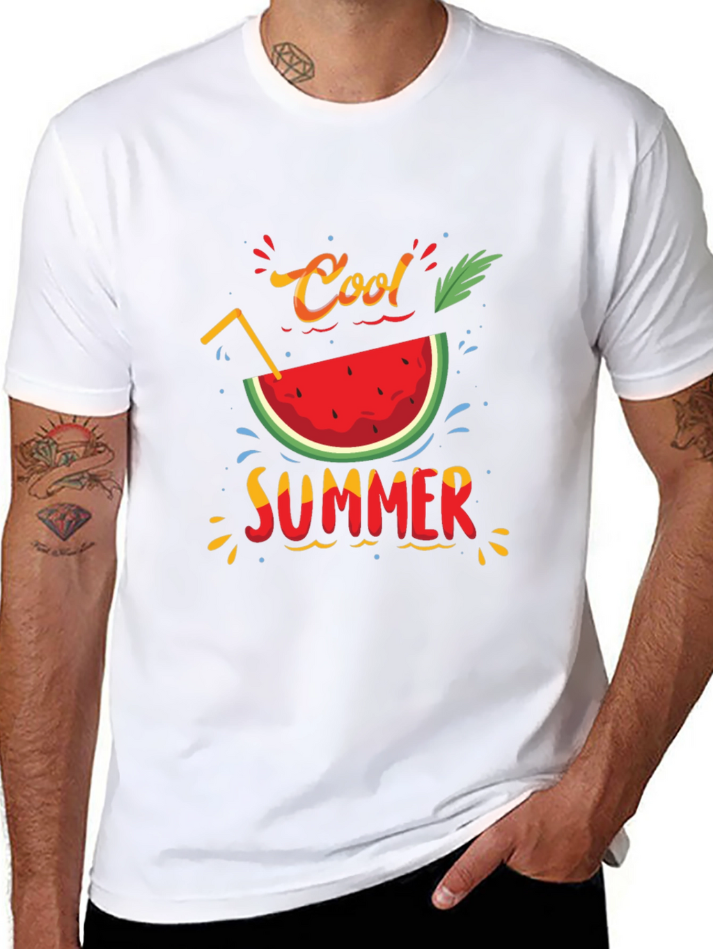 Cool Summer Graphic T-Shirt - Black