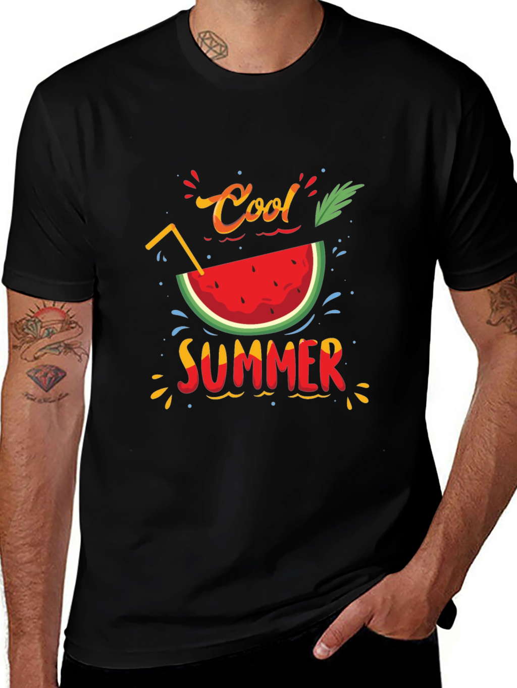 Cool Summer Graphic T-Shirt - Black