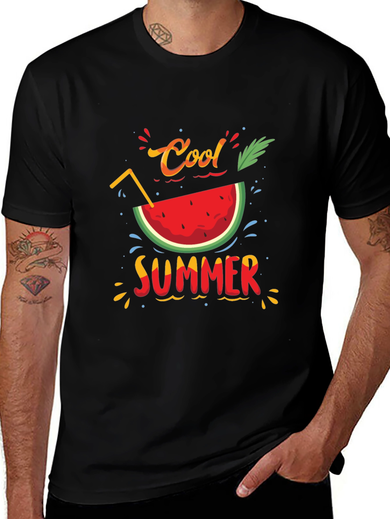 Cool Summer Graphic T-Shirt - Black