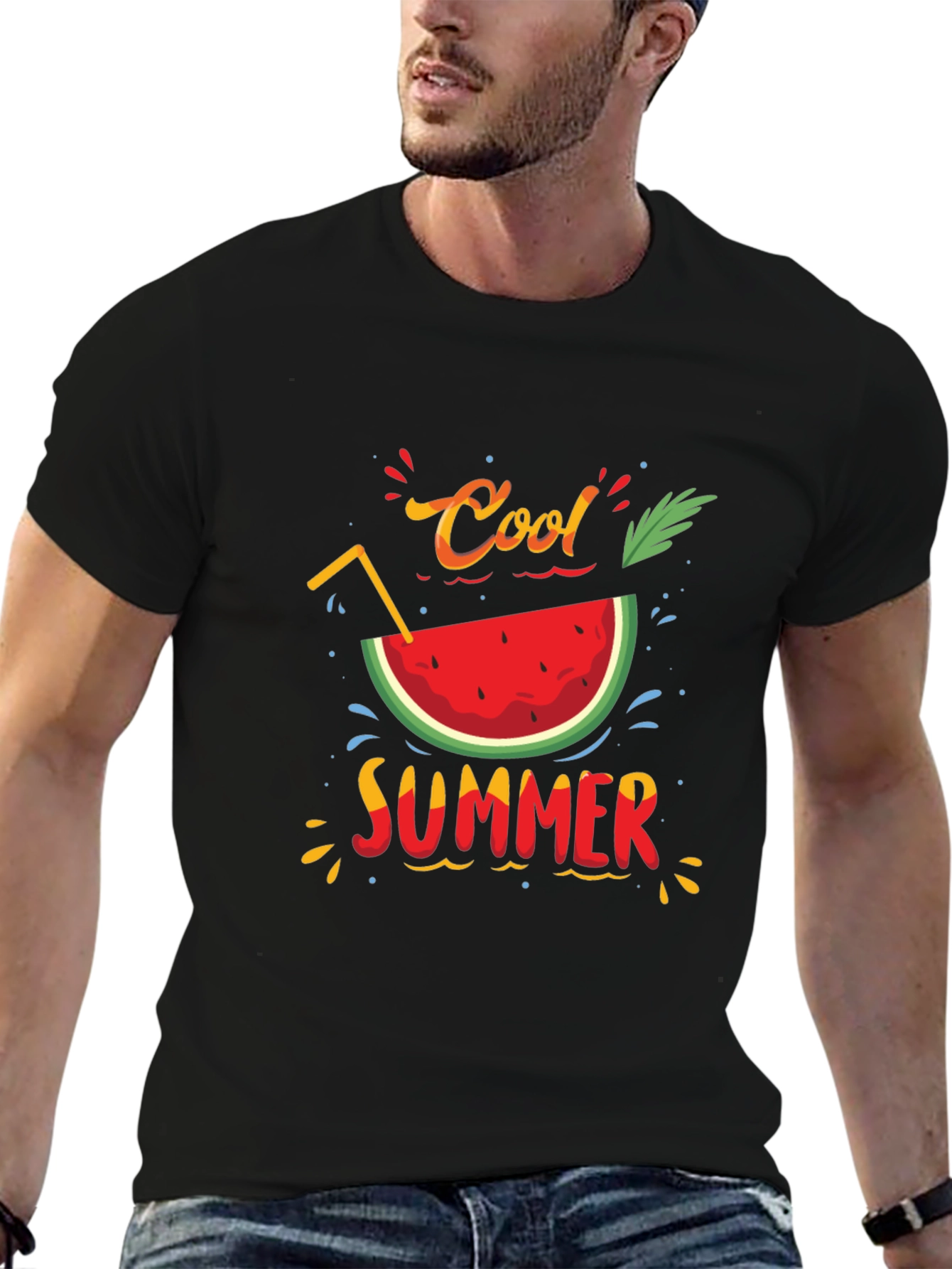 Cool Summer Graphic T-Shirt - Black