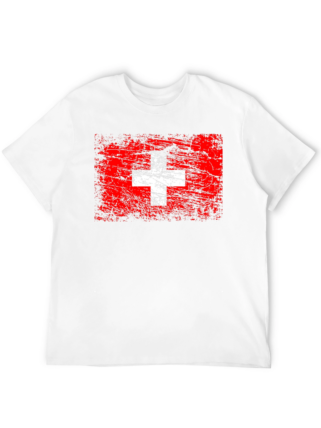 Switzerland Flag Graphic Tee - Black Cotton T-Shirt