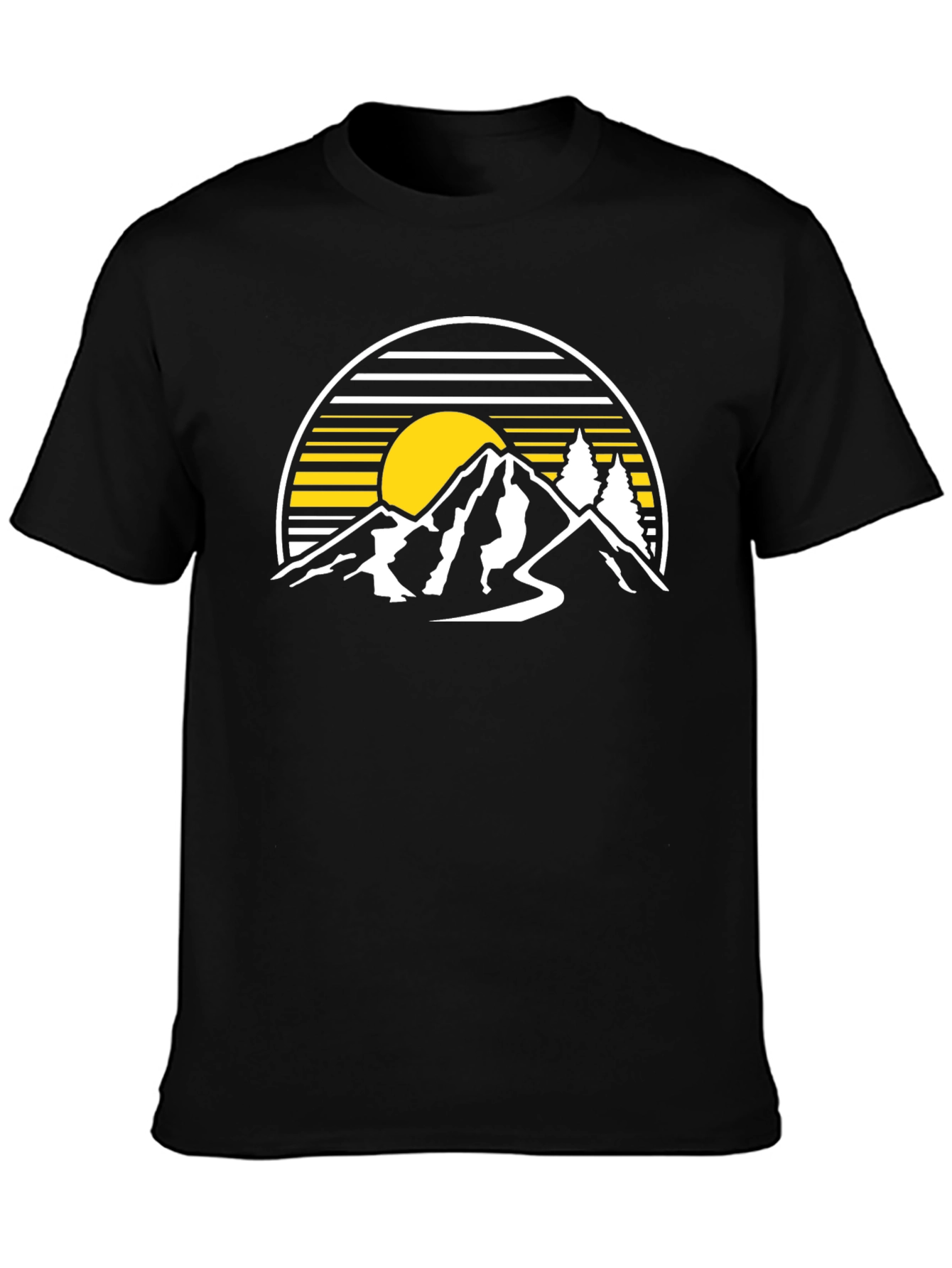 Mountain Sunset Graphic Tee - Black