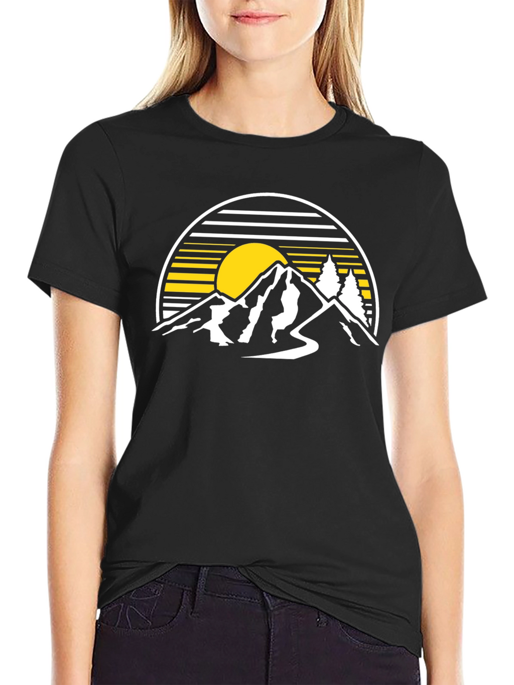 Mountain Sunset Graphic Tee - Black