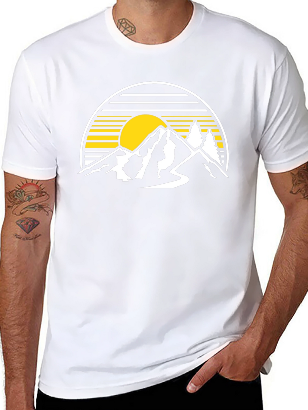 Mountain Sunset Graphic Tee - Black