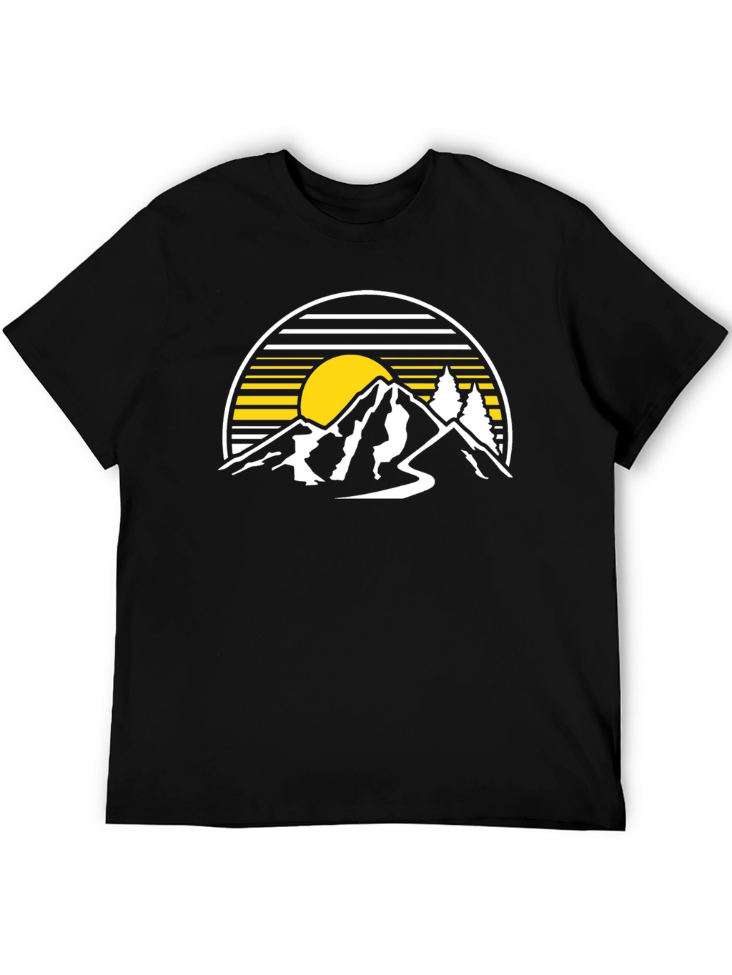Mountain Sunset Graphic Tee - Black
