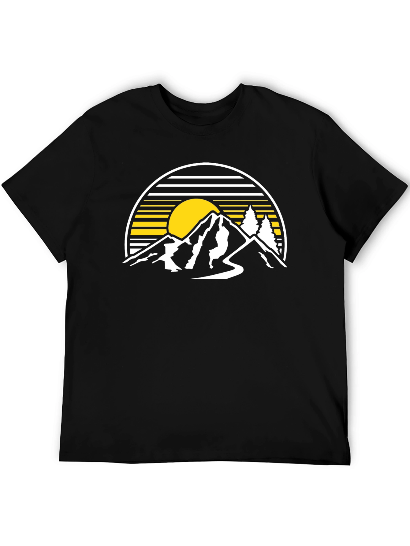 Mountain Sunset Graphic Tee - Black