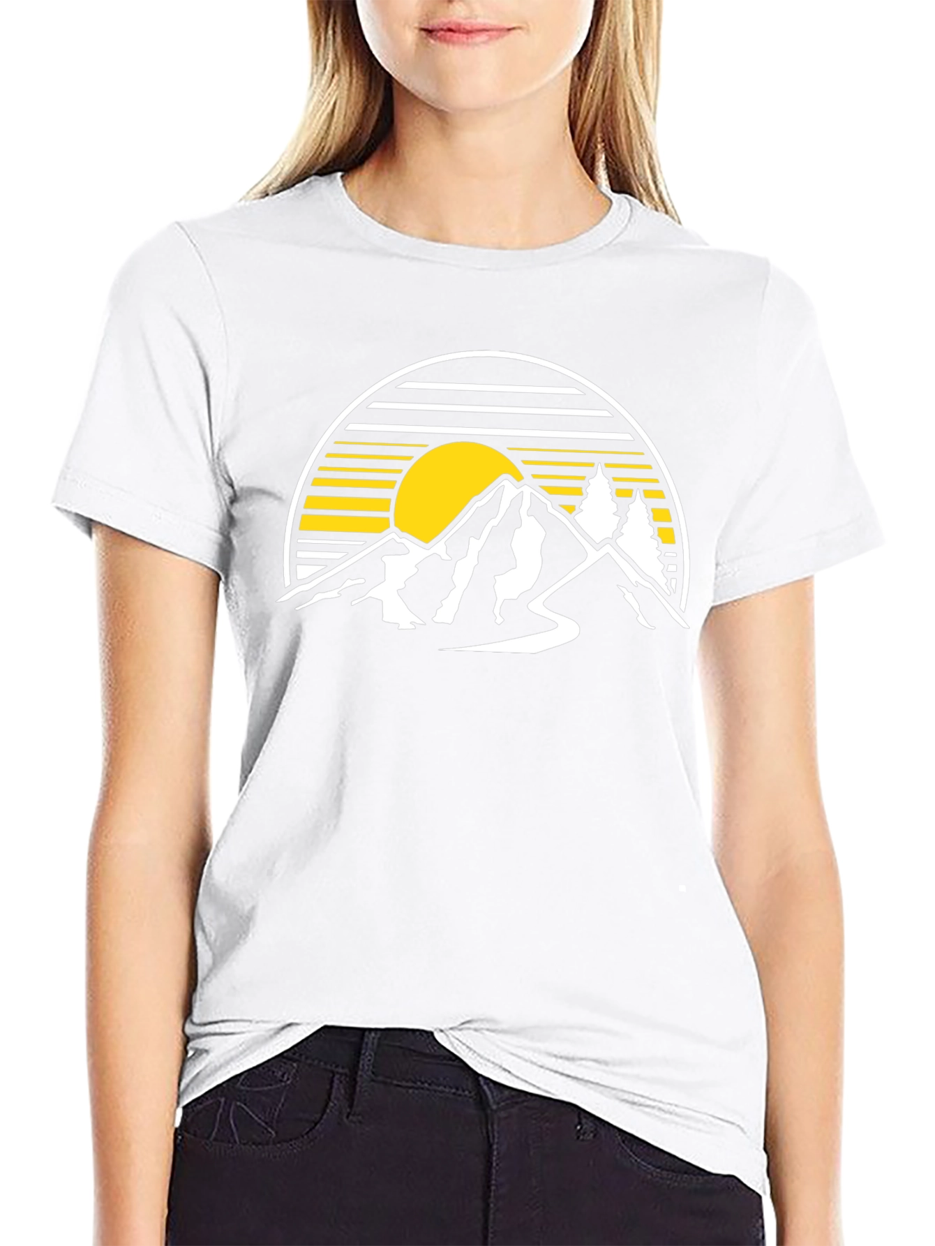 Mountain Sunset Graphic Tee - Black
