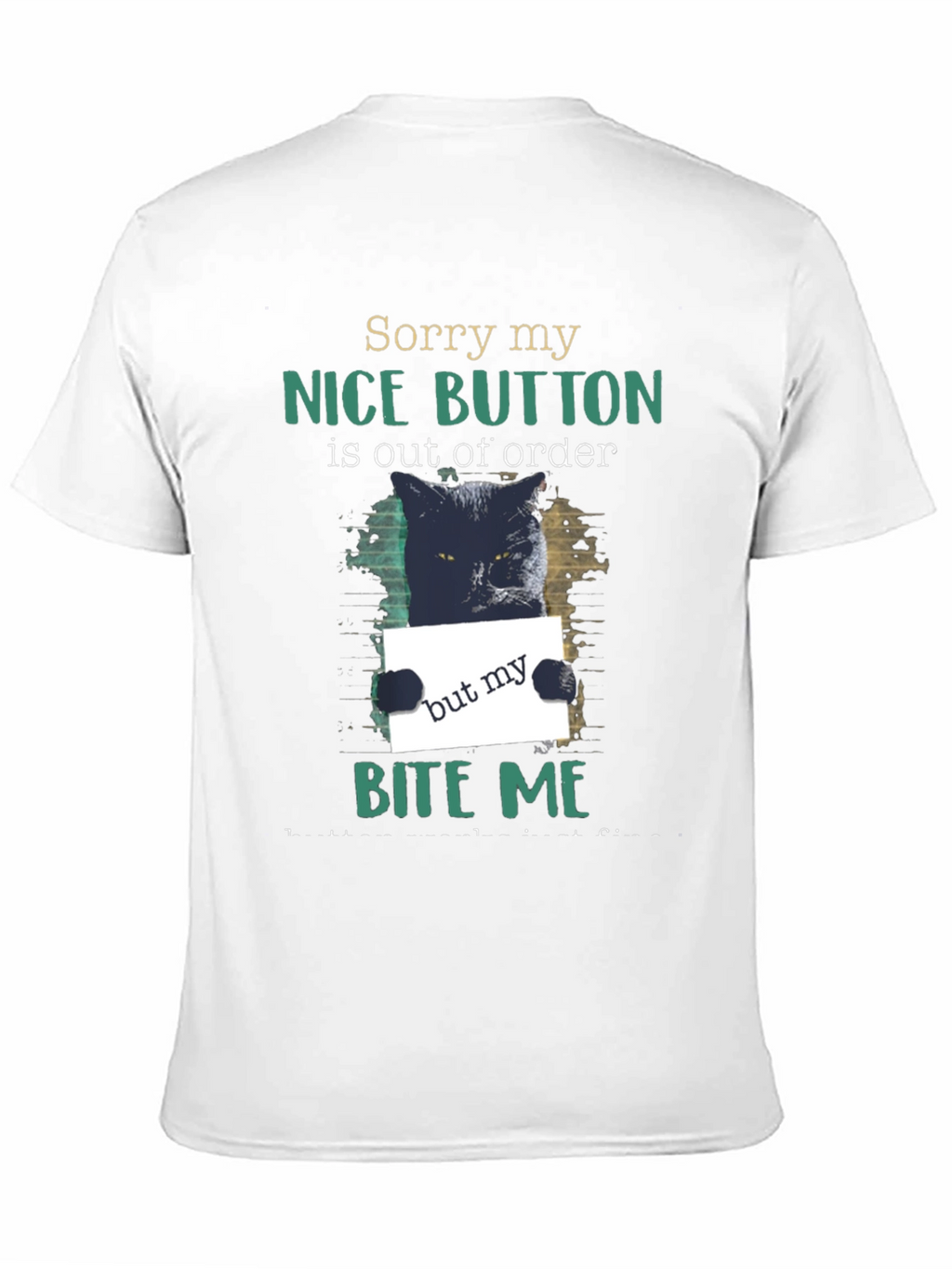 Funny Cat Bite Me Graphic T-Shirt