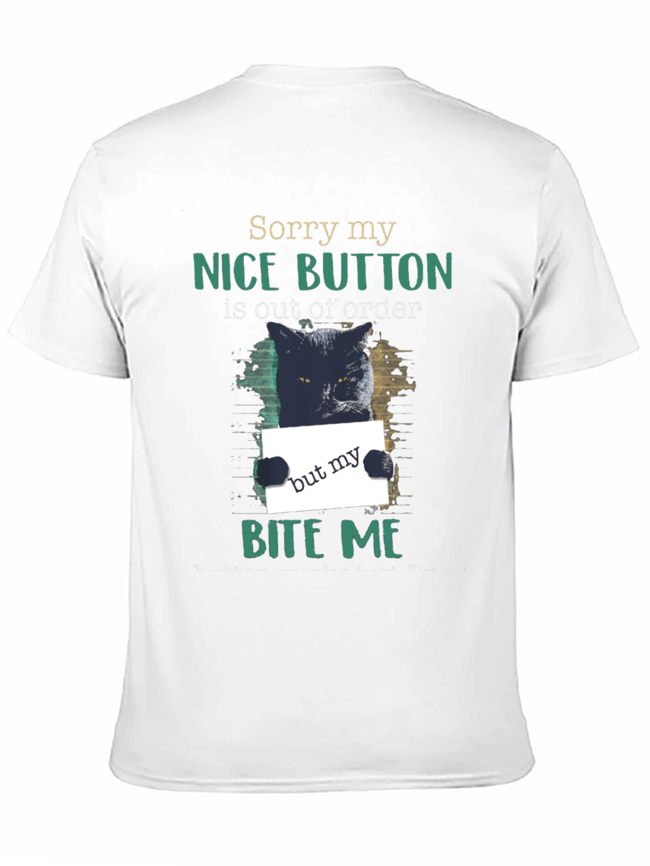 Funny Cat Bite Me Graphic T-Shirt