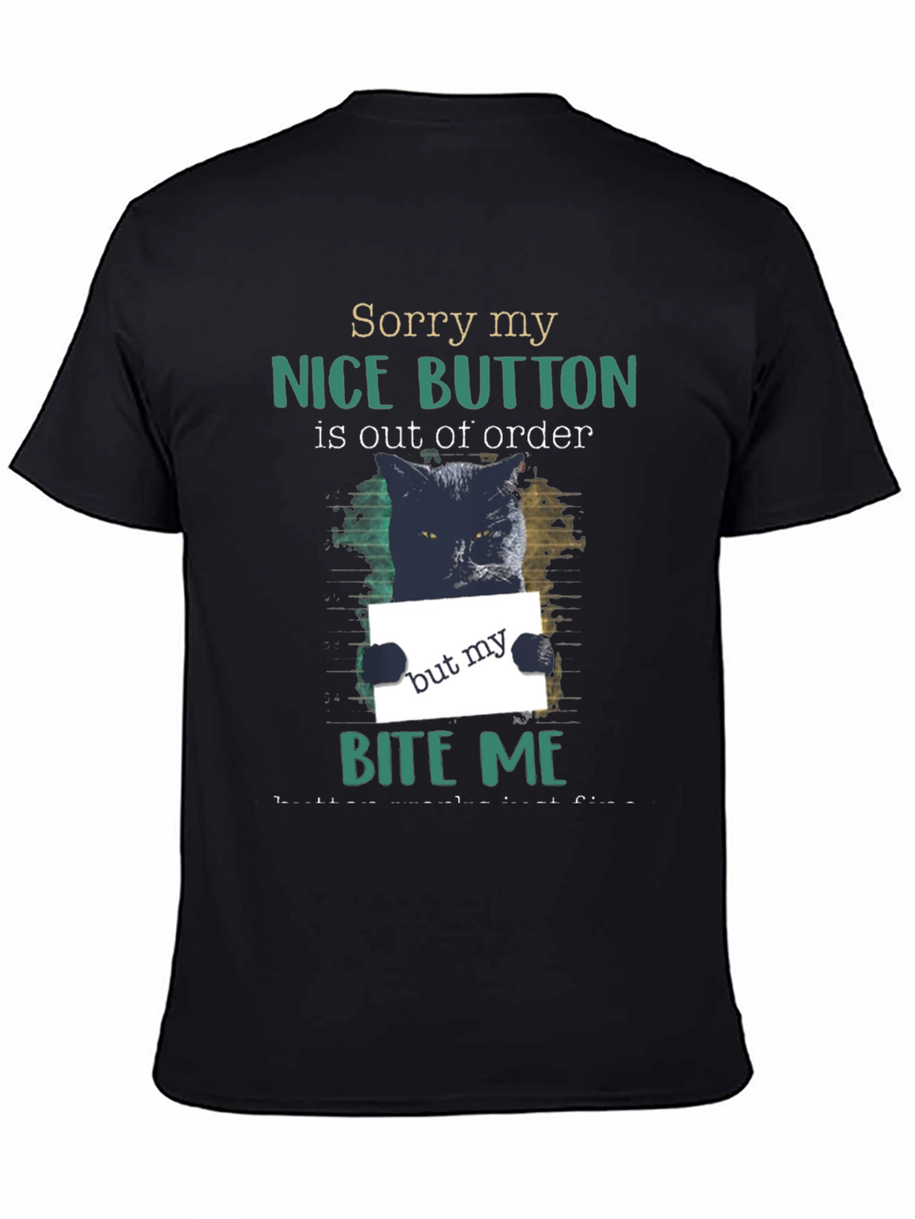 Funny Cat Bite Me Graphic T-Shirt