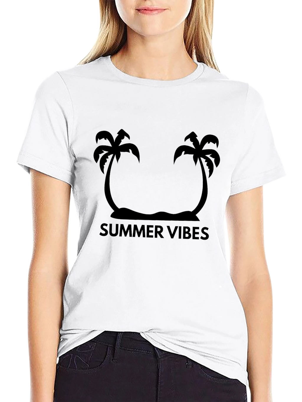 Summer Vibes Black Graphic Tee