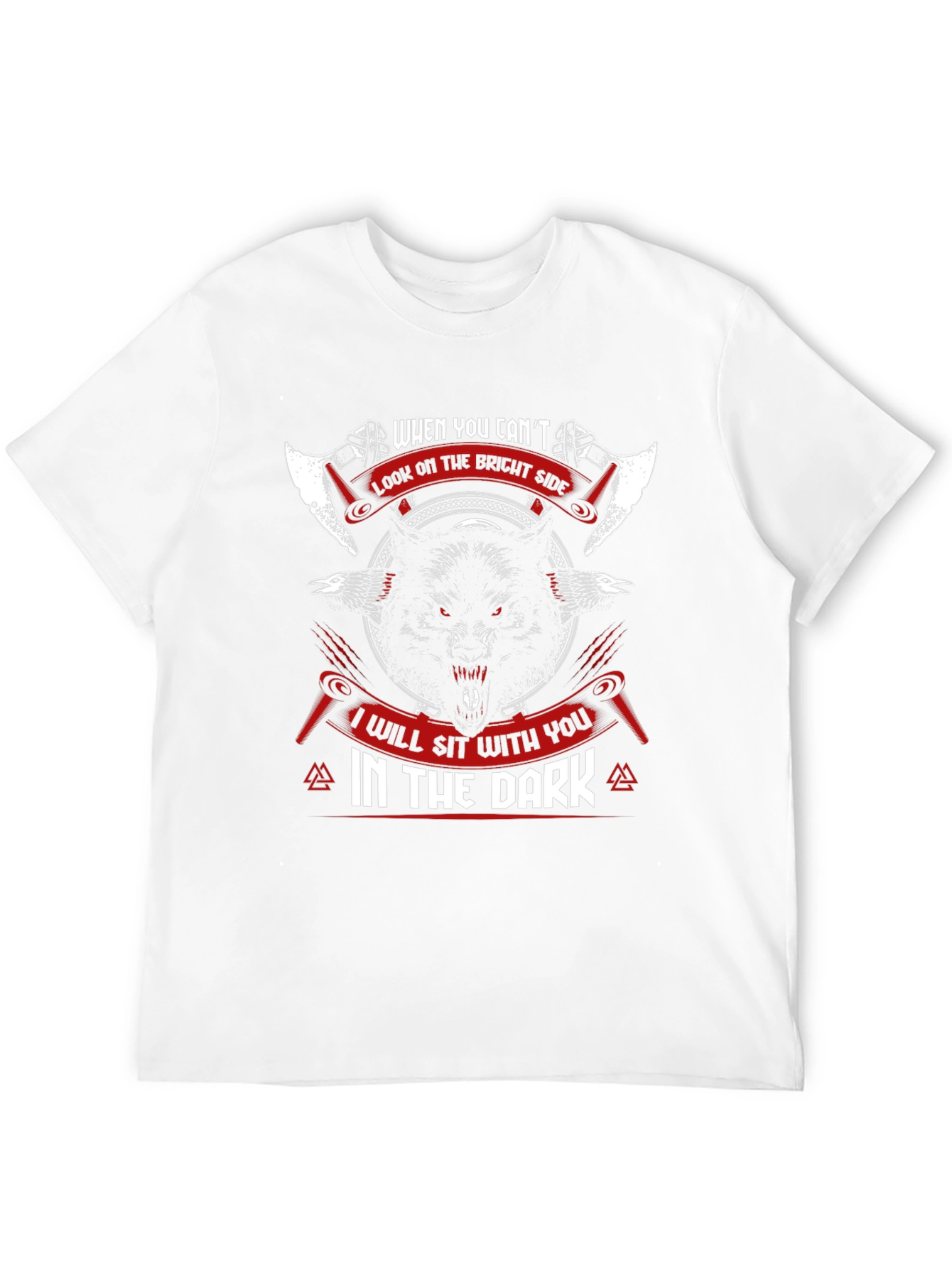 Wolf Viking T-Shirt - I Will Sit With You In The Dark