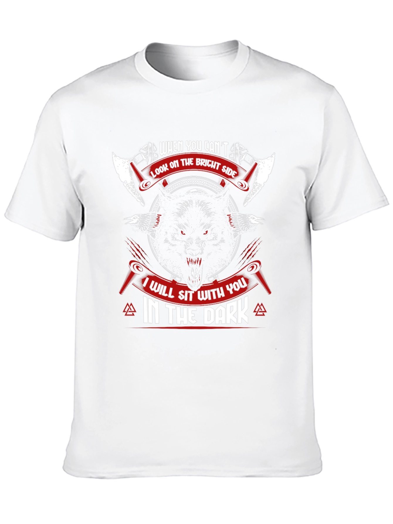 Wolf Viking T-Shirt - I Will Sit With You In The Dark