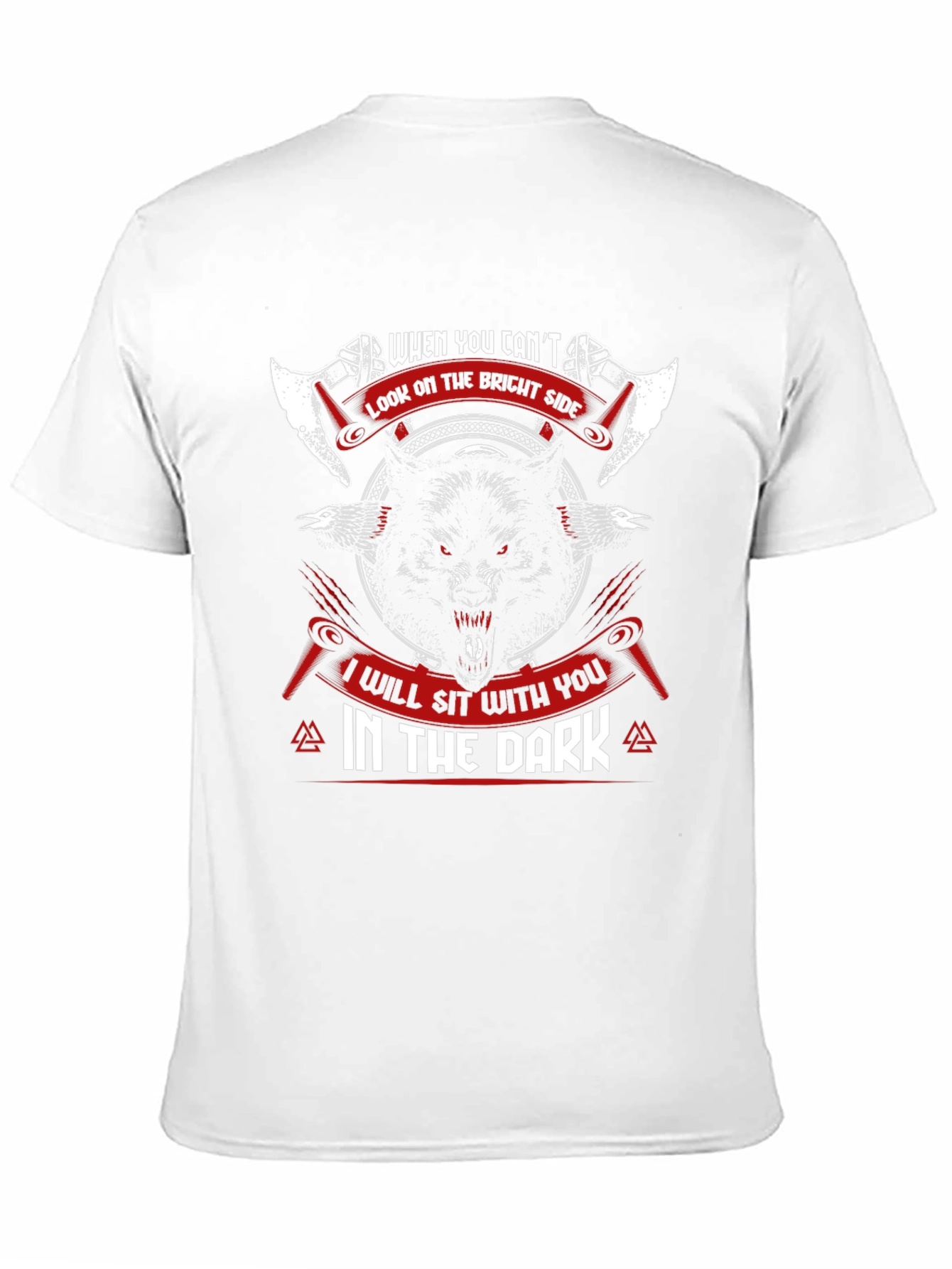 Wolf Viking T-Shirt - I Will Sit With You In The Dark