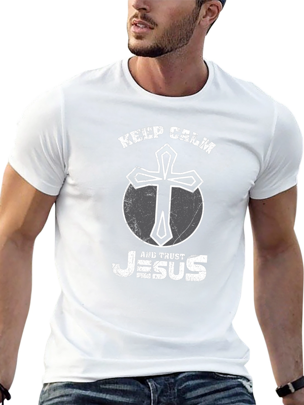 Keep Calm and Trust Jesus Graphic Tee