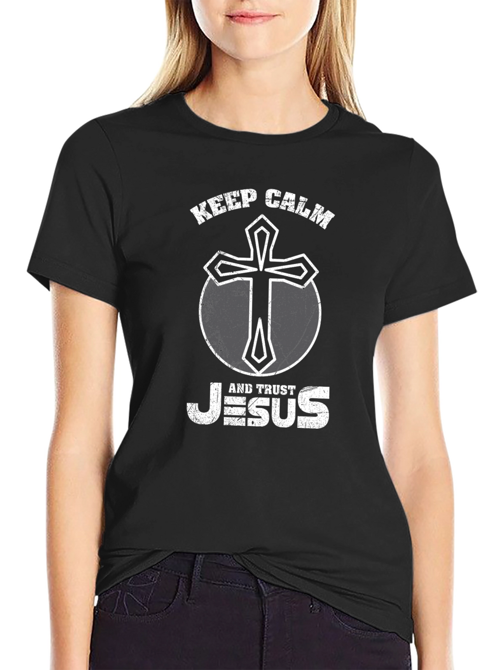 Keep Calm and Trust Jesus Graphic Tee