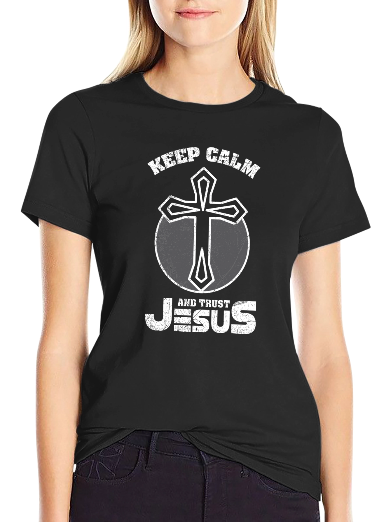 Keep Calm and Trust Jesus Graphic Tee