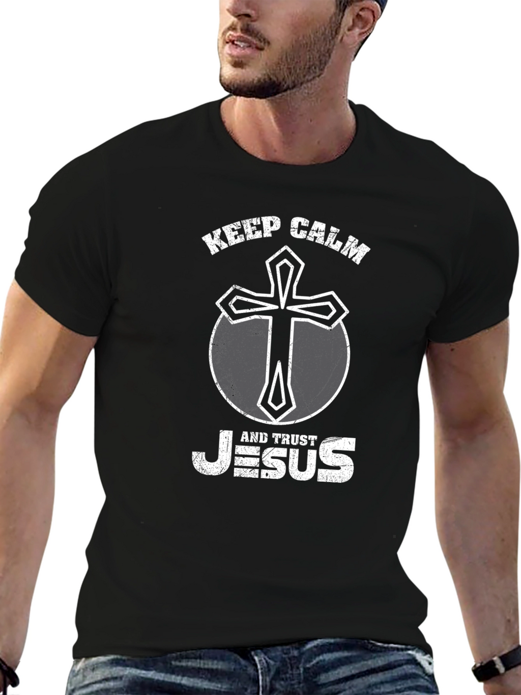 Keep Calm and Trust Jesus Graphic Tee