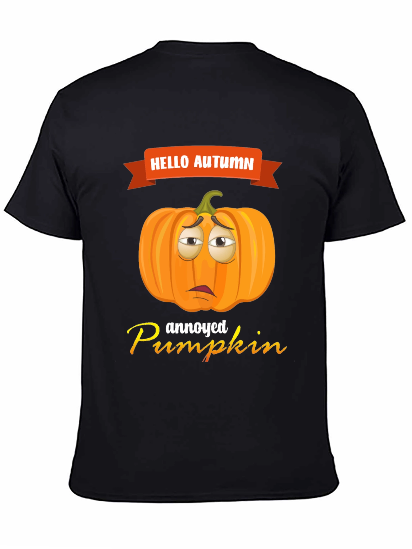 Hello Autumn Annoyed Pumpkin Graphic T-Shirt
