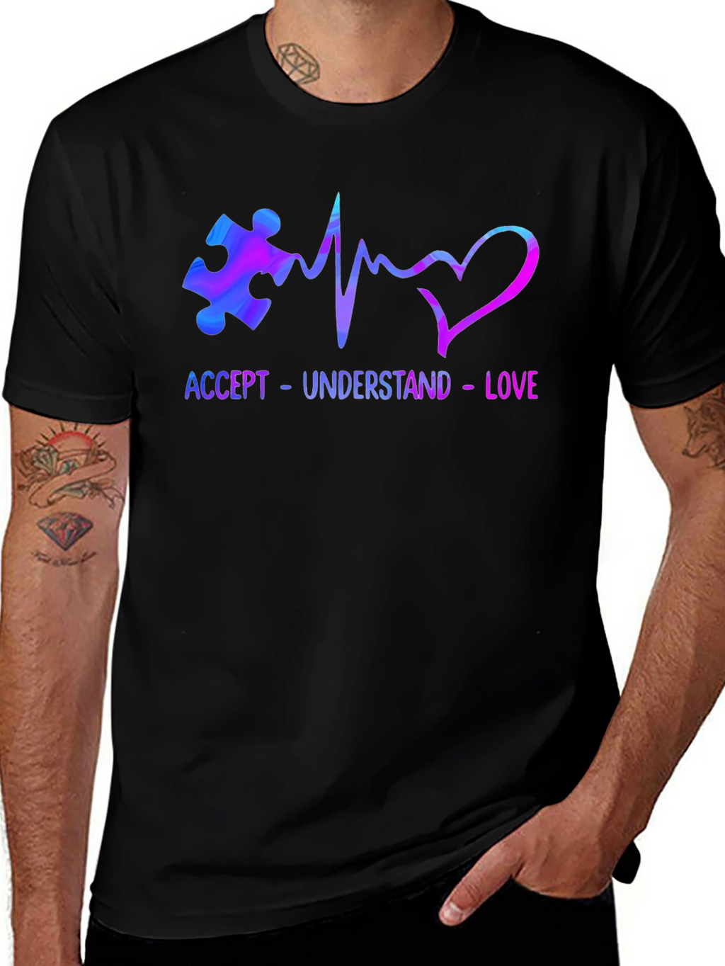 Autism Awareness T-Shirt - Accept Understand Love