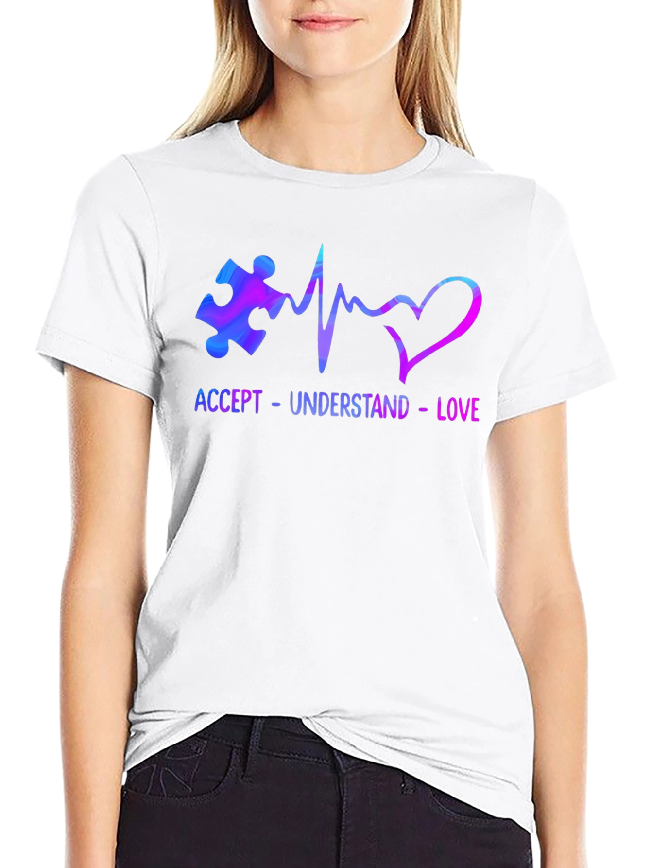 Autism Awareness T-Shirt - Accept Understand Love