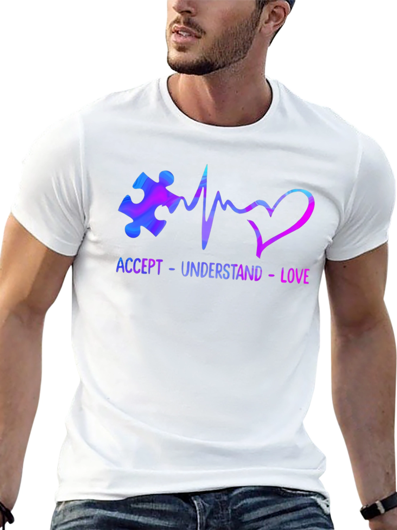Autism Awareness T-Shirt - Accept Understand Love