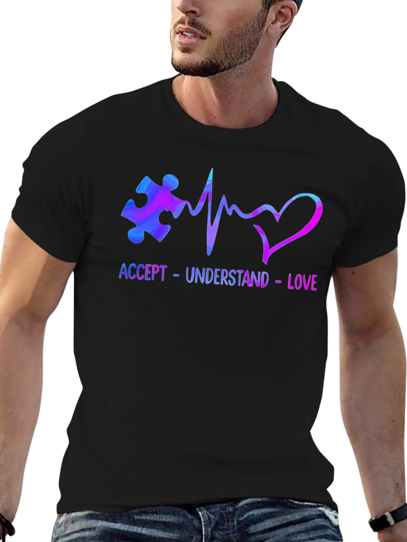 Autism Awareness T-Shirt - Accept Understand Love
