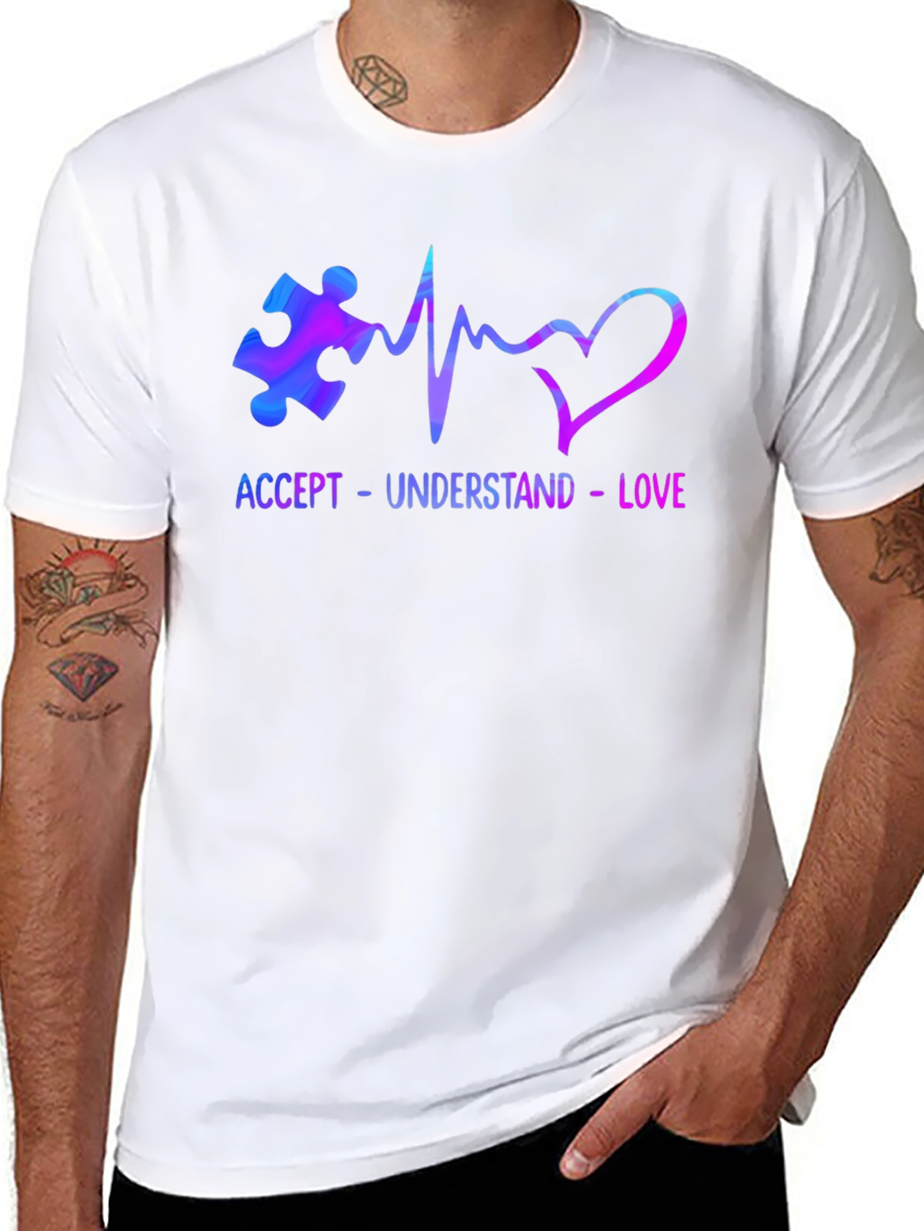Autism Awareness T-Shirt - Accept Understand Love