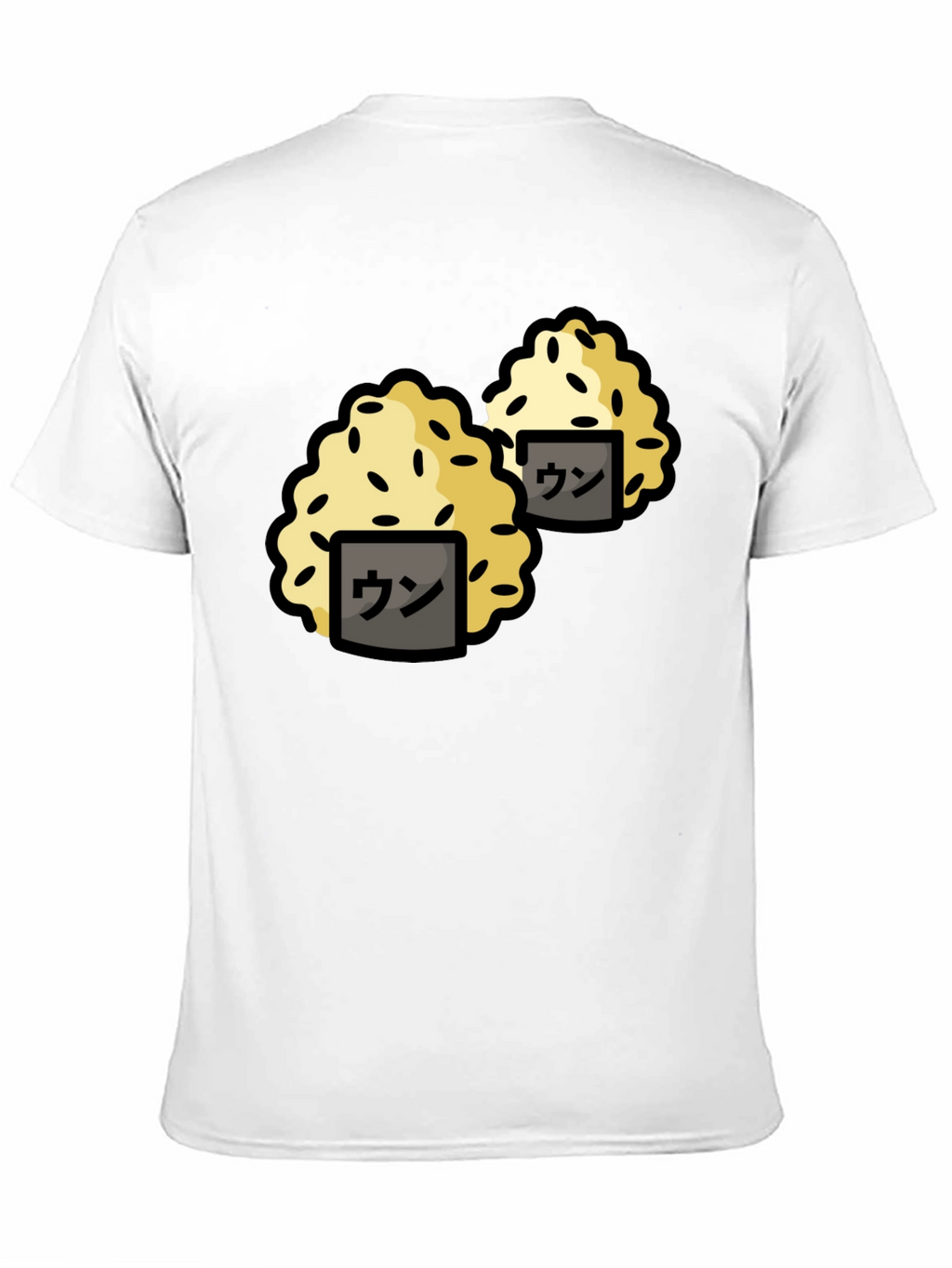 Funny Sushi Rice Ball Graphic Black T-Shirt