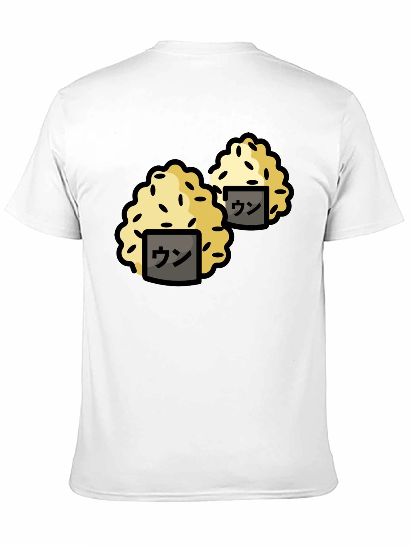 Funny Sushi Rice Ball Graphic Black T-Shirt