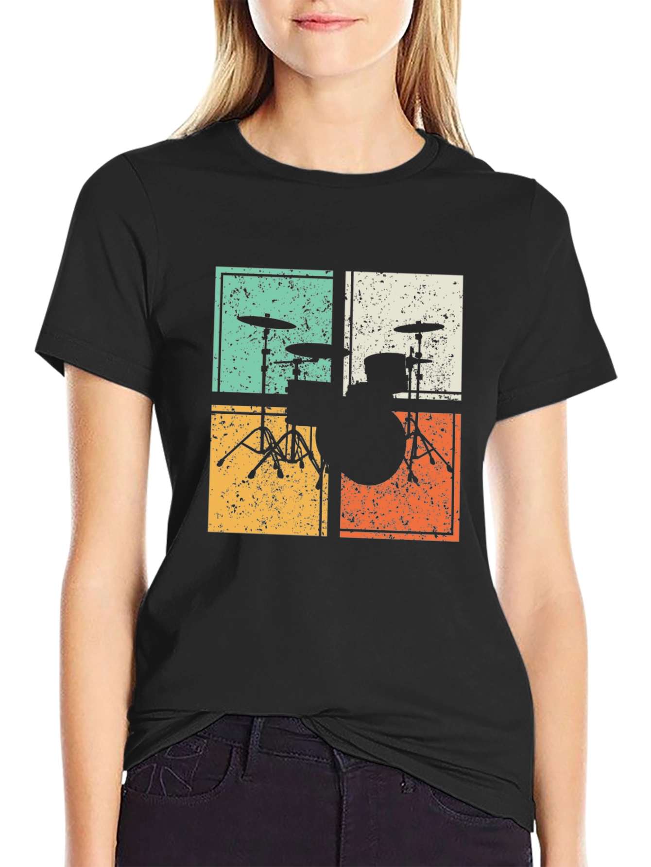 Retro Drum Kit Tee - Vintage Style Musician T-Shirt