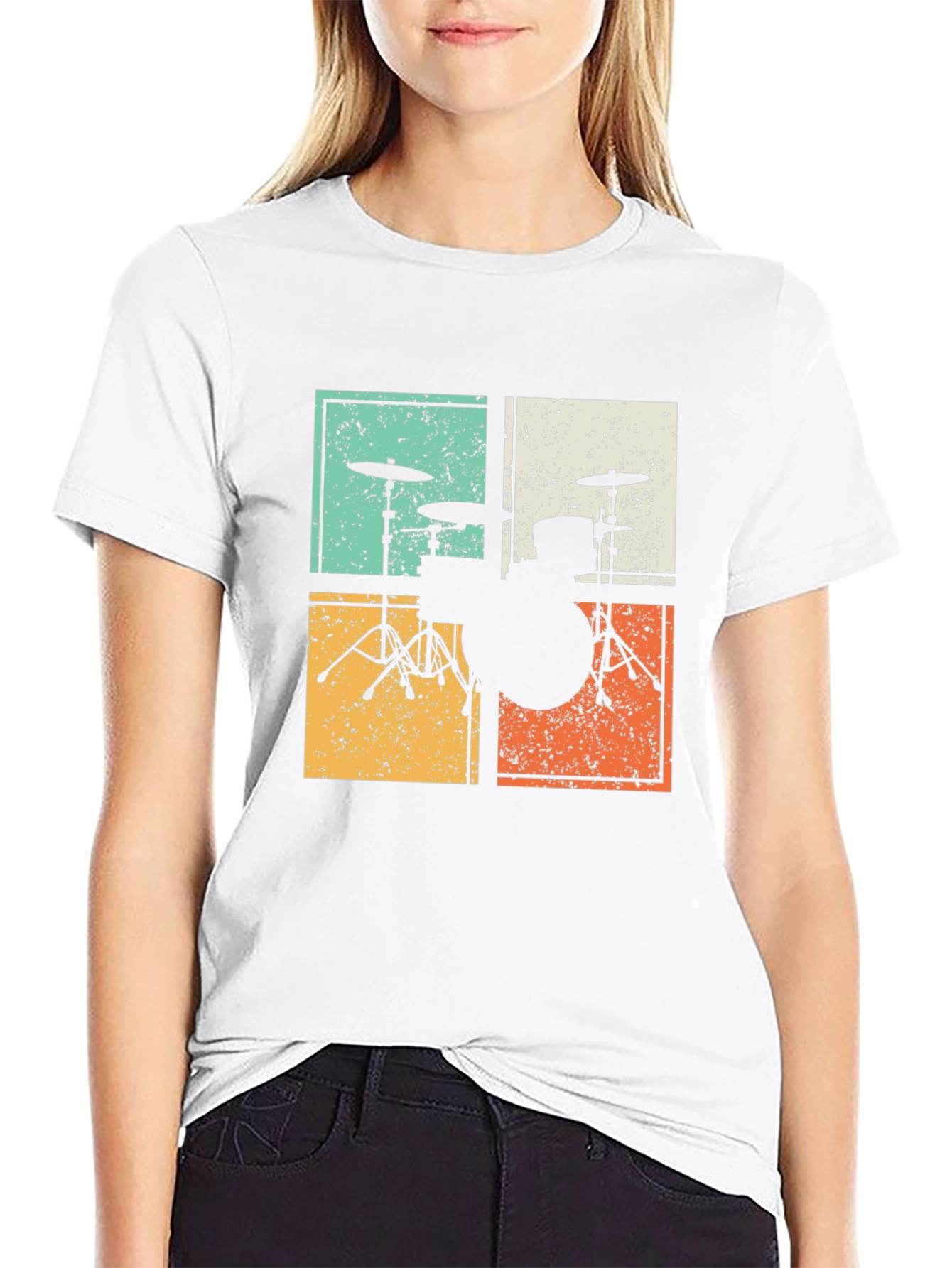 Retro Drum Kit Tee - Vintage Style Musician T-Shirt