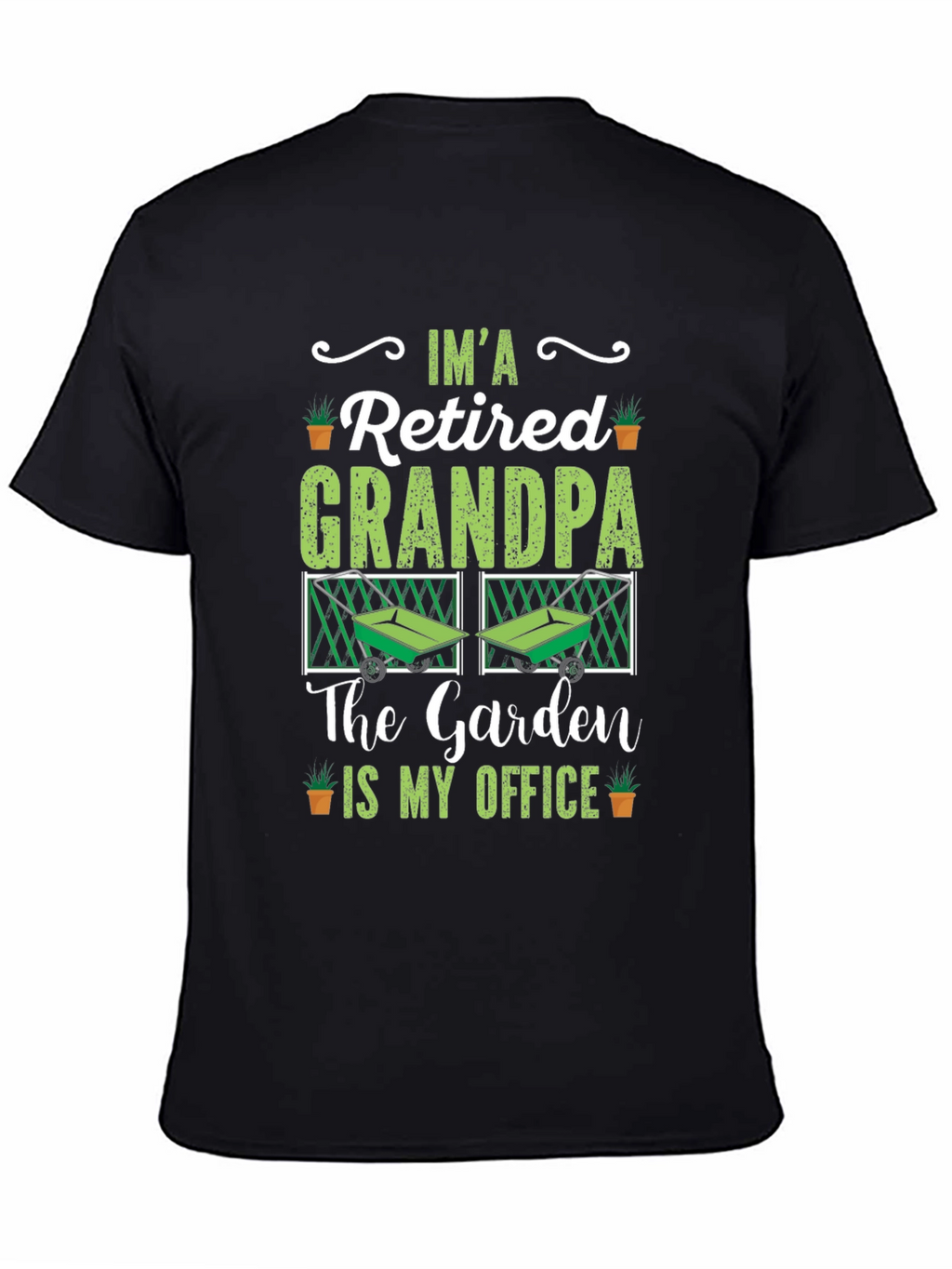 Retired Grandpa Garden Office Black T-Shirt