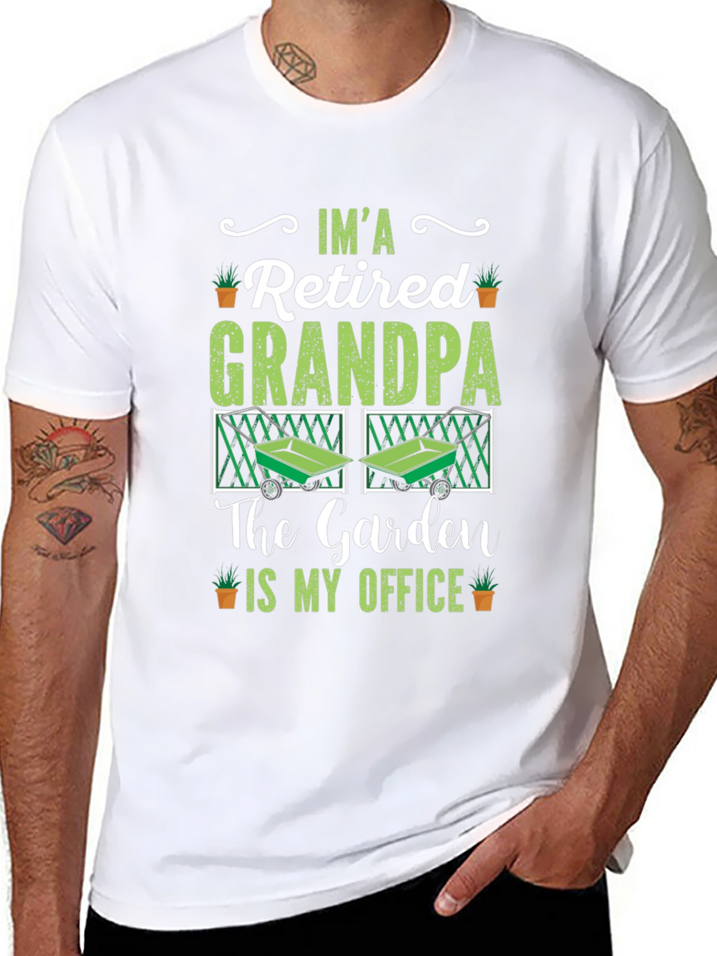 Retired Grandpa Garden Office Black T-Shirt