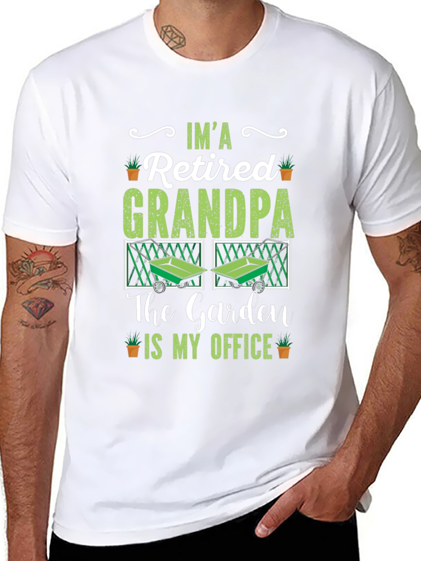 Retired Grandpa Garden Office Black T-Shirt