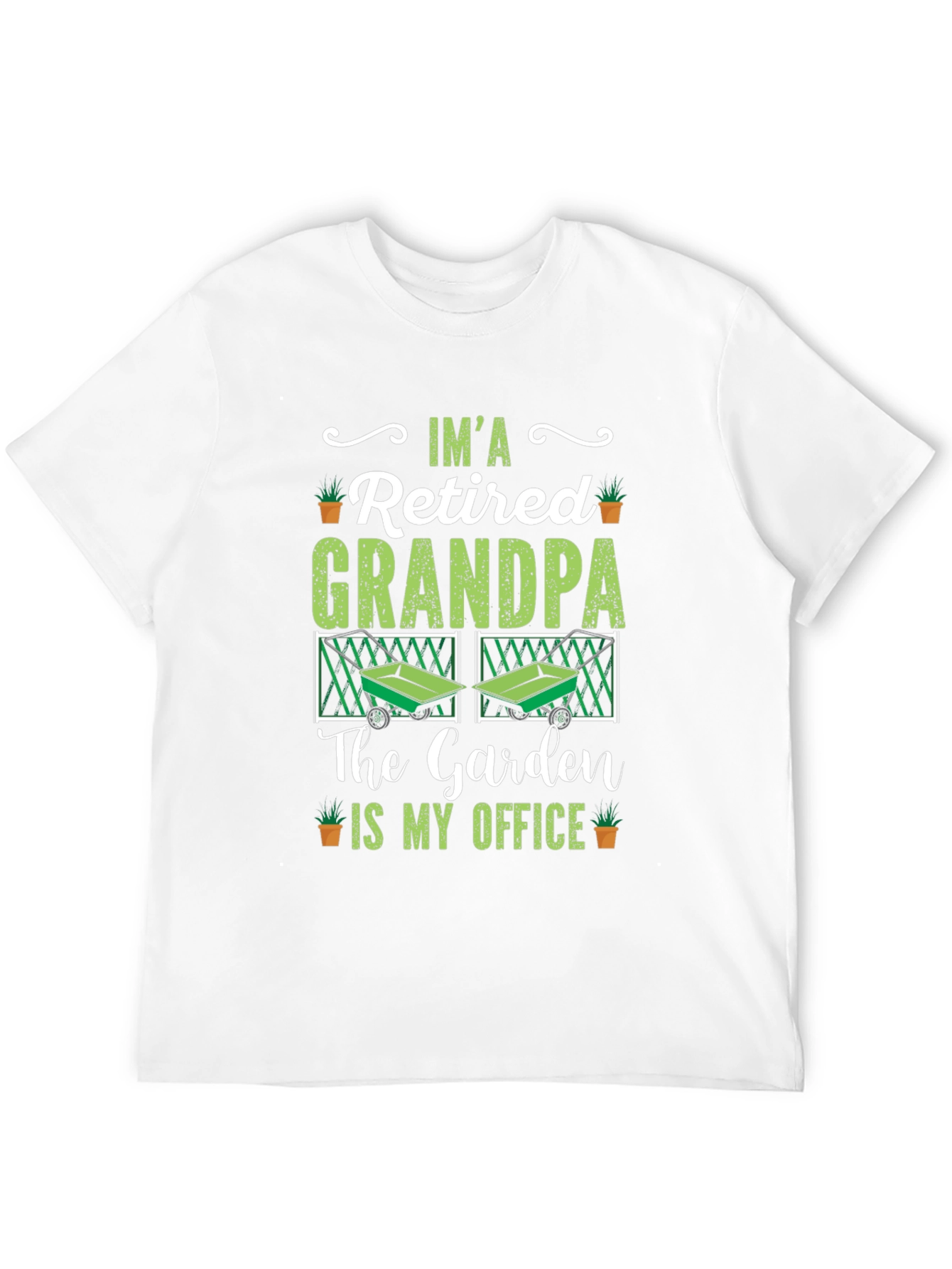 Retired Grandpa Garden Office Black T-Shirt